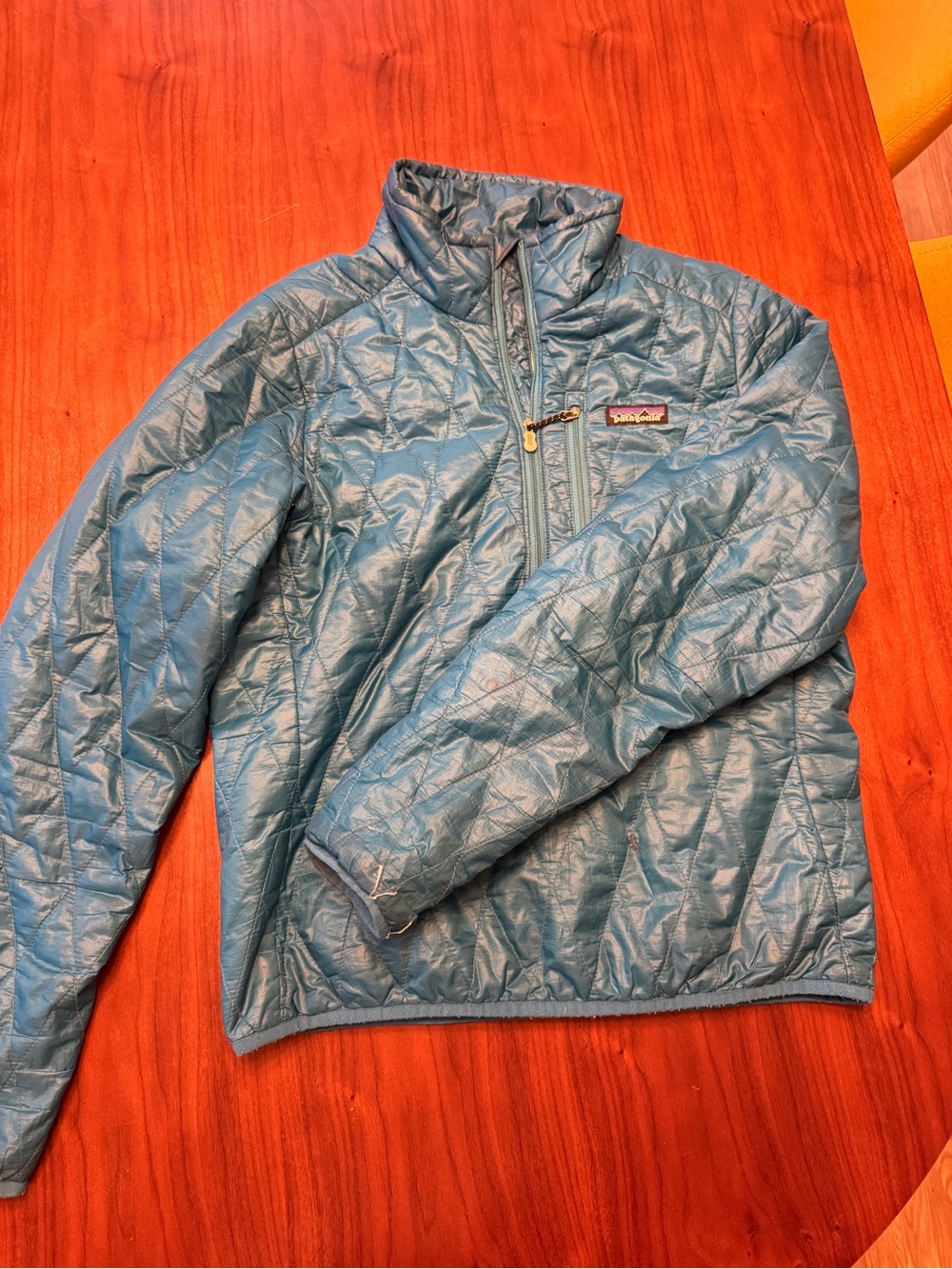 Patagonia Blue Quilted Pullover Puffer Jacket